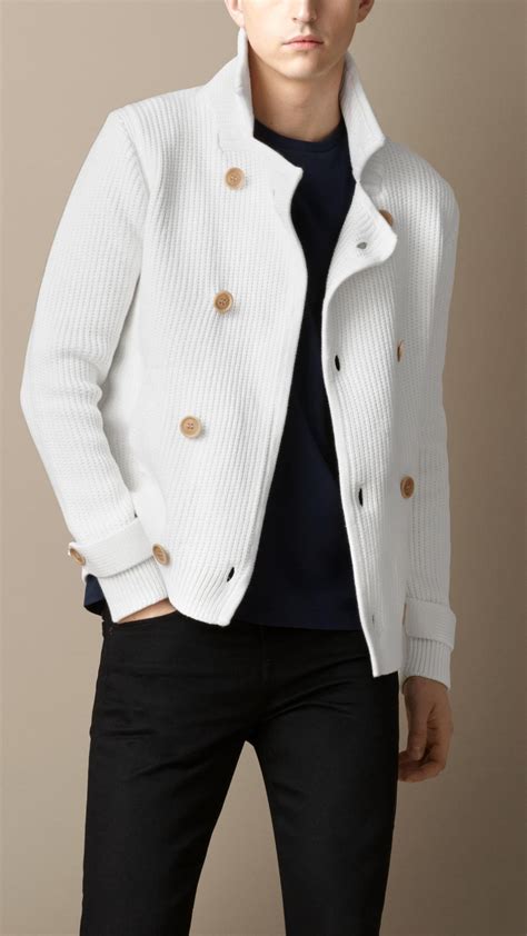 mens white burberry coat|Burberry men's coat outlet.